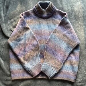 COS striped wool-knit jumper in lilac/stripe size S
